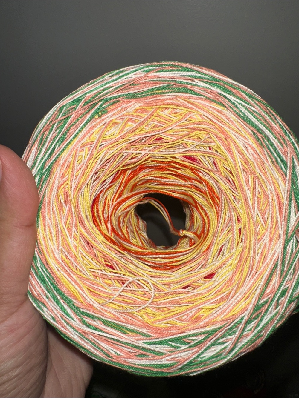 Multicolor Yarn Cake Home Art - Green, Pink, Yellow, Gold - bundle of 5 - Picture 5 of 7